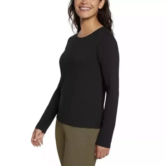 NWoT Banana Republic Women's Long Sleeve Crewneck Top Black Size XL $30 11HL147 - Picture 1 of 4